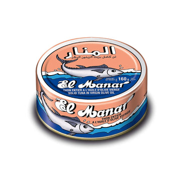 El Manar Solid Light Tuna in Olive Oil, 5.6 oz Pack of 3, Wild Caught, Non-GMO, Gluten Free