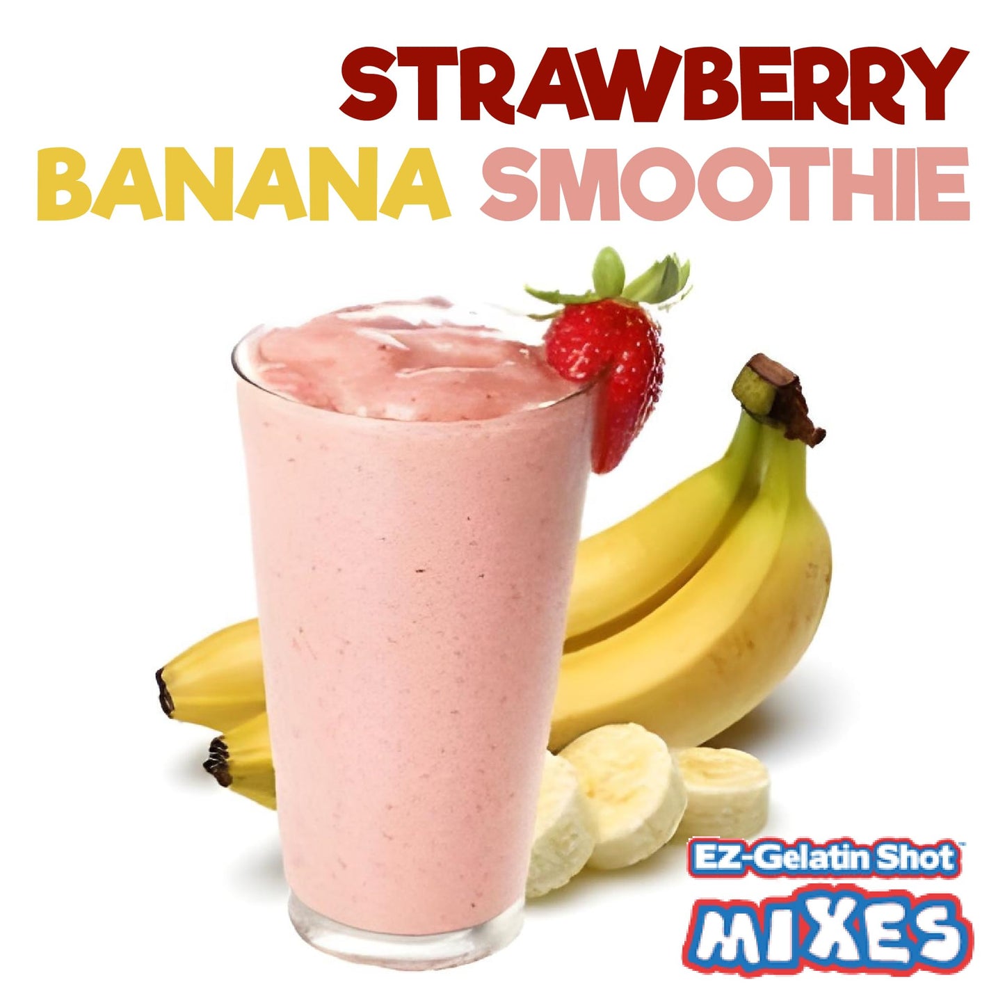 EZ-SQUEEZE Strawberry Banana Smoothie Jello Shot Mix - Gluten-Free, 6.78 oz, Easy to Make Gelatin Powder for Parties