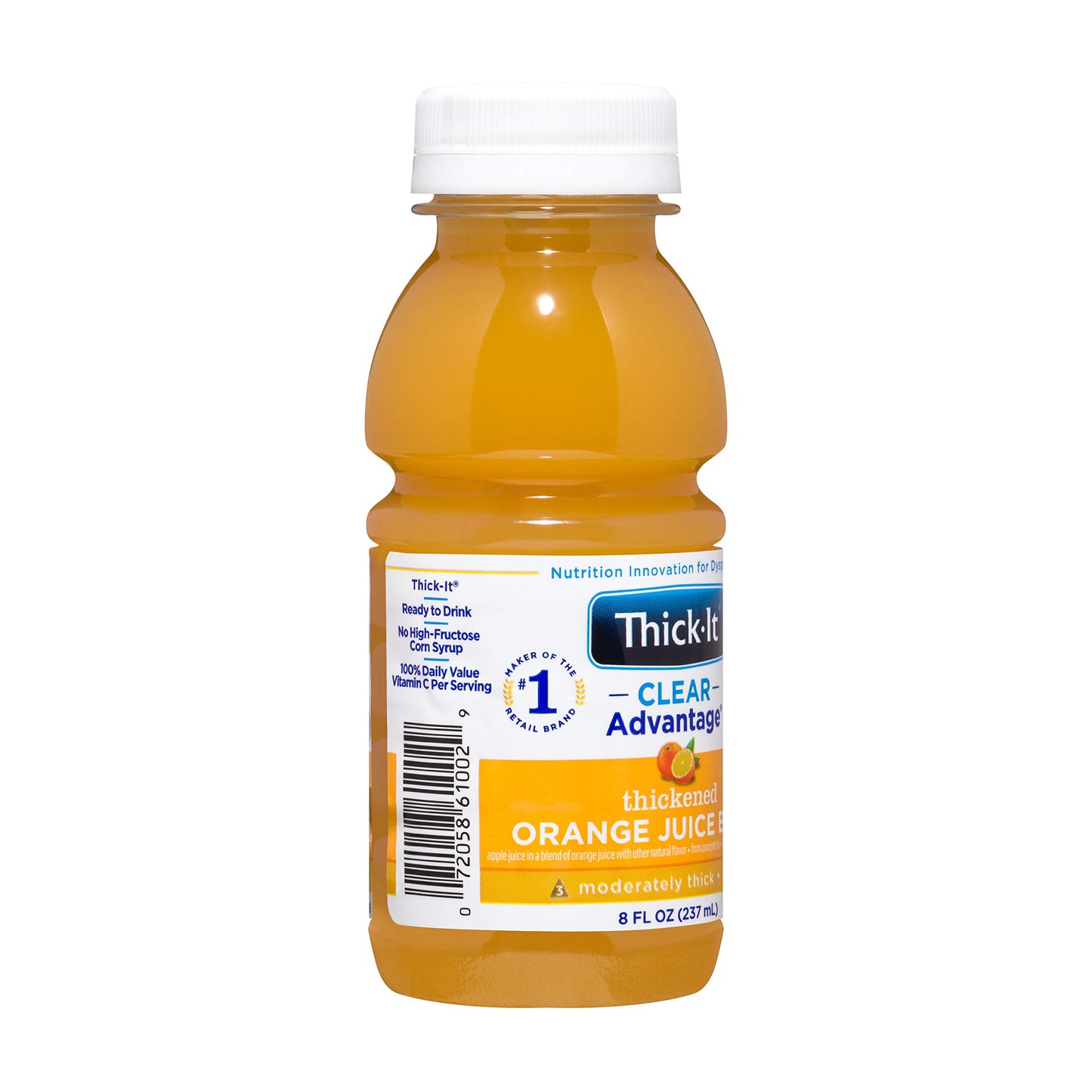 Thick-It Clear Advantage Moderately Thick Orange Juice, Honey Consistency, Ready-to-Drink, Digestible Swallowing Aid, Hydration