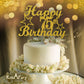 RokAPary 75th Birthday Cake Topper Gold Glitter, Acrylic, Sturdy Double-Sided, 1 Count