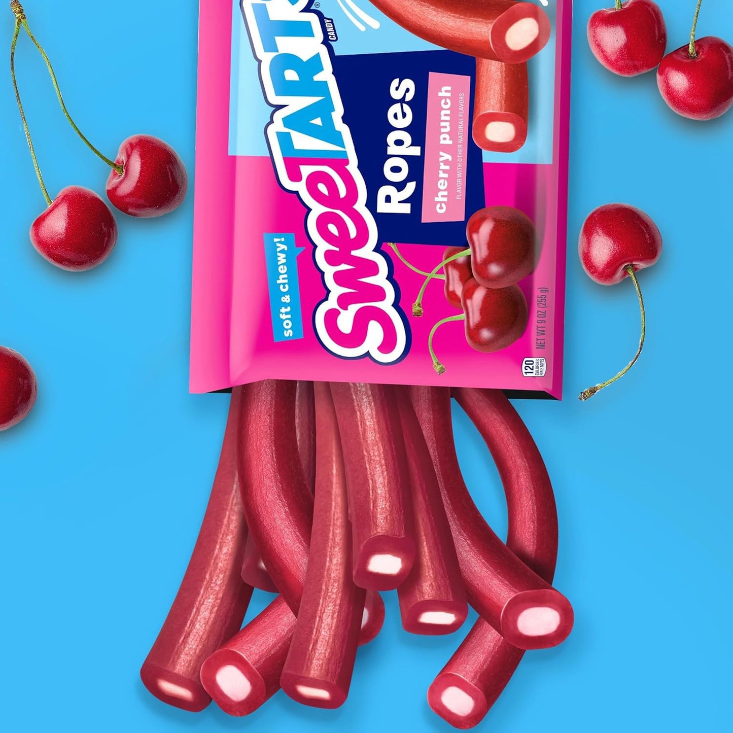 Cherry Punch Candy Ropes - Soft & Chewy Bulk 1 Lb Pack (Approx. 30 Pieces), Individually Wrapped Treats For Valentines Day, Part