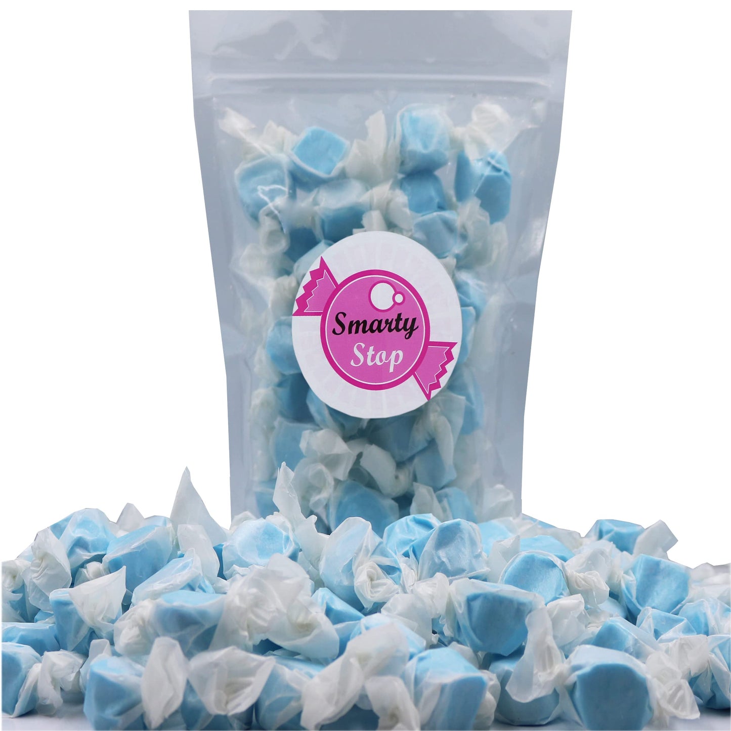 Gourmet Soft And Chewy Salt Water Taffy Candies - Individually Wrapped - Bulk Bags (Sour Blue Raspberry, 2 Pound (Pack Of 1))