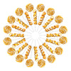 Gold White Twisty & Swirl Lollipops 32 Pack (16 Twist & 16 Swirl), Candy Swirl Lollipops Individually Wrapped Suckers, Kid's Lol