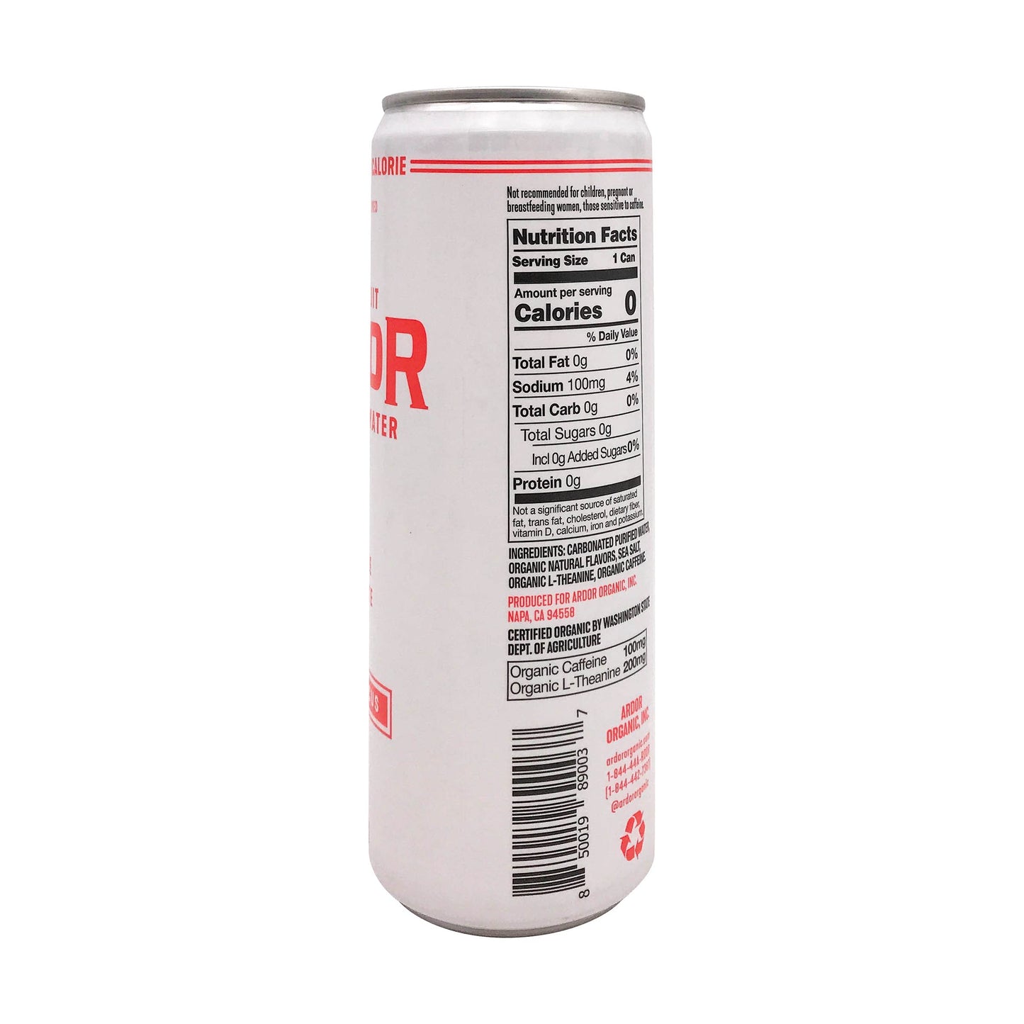Ardor Organic Inc Sprklng Wtr Grapefruit 12 FO