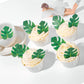 Yocity 48Pcs Edible Tropical Plam Leaves Cake Toppers Wafer Paper Tropical Palm Leaves Cupcake Toppers For Hawaii Theme Jungle S