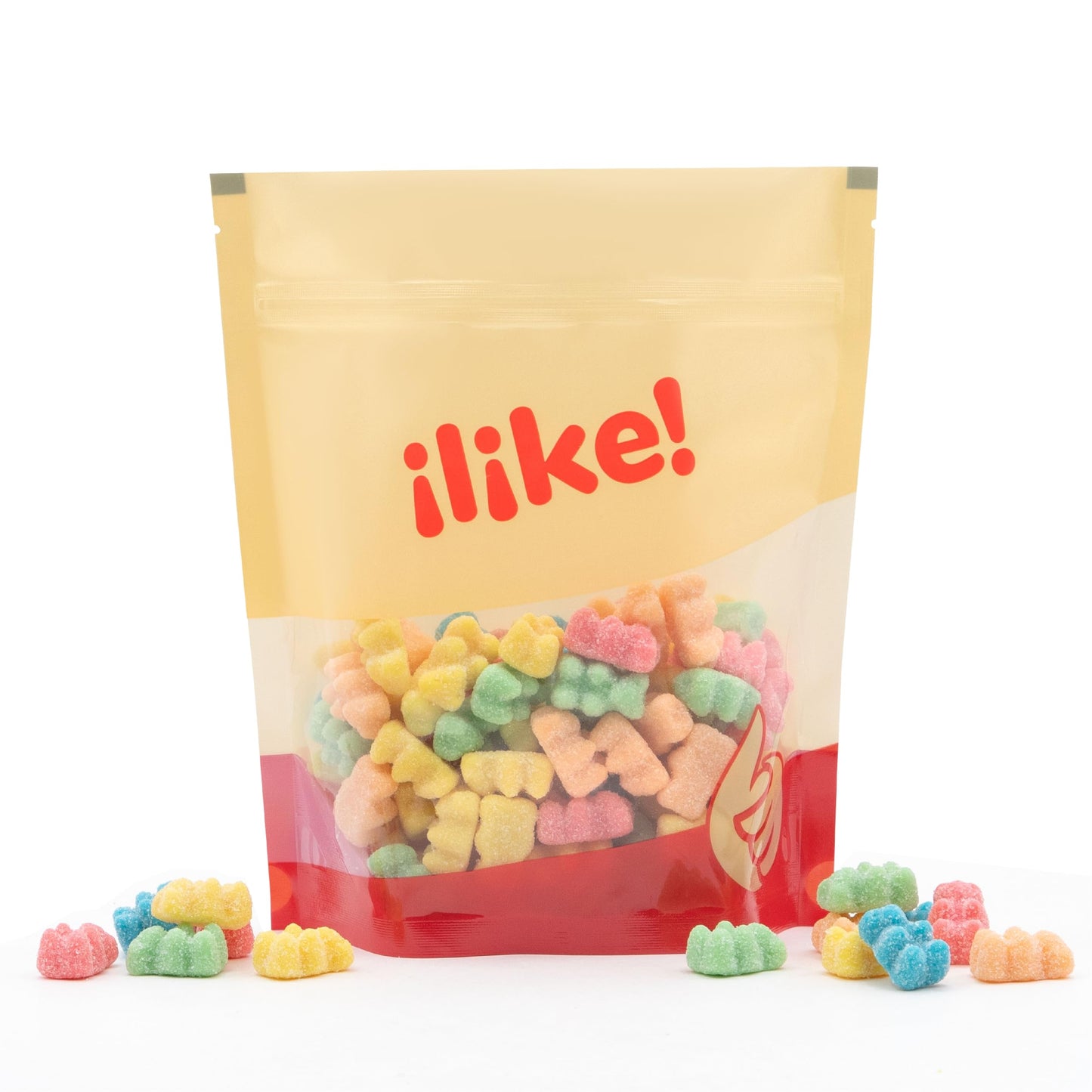 ILIKE! Neon Sour Bears Gummy Candy | Assorted Fruit Flavors | 1 Pound Bag