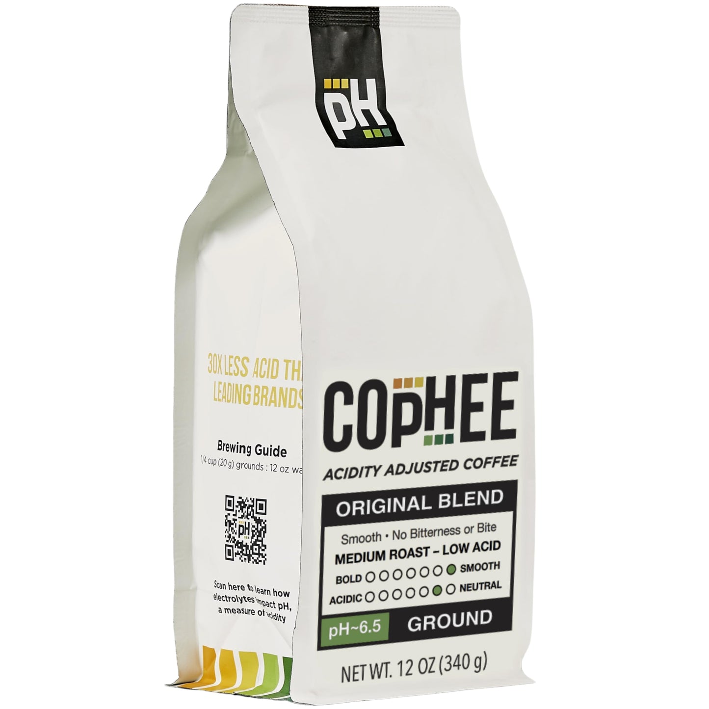 Low Acid Coffee - Oriflavor Blendal Blend - Ground Medium Roast - Smooth Non-Gmo Arabica Coffee - Electrolyte Infused For Sensitive Stomachs  Acid Reflux  And Heartburn ~Ph 6.5 - 12 Oz Oriflavor Blendal By Cophee