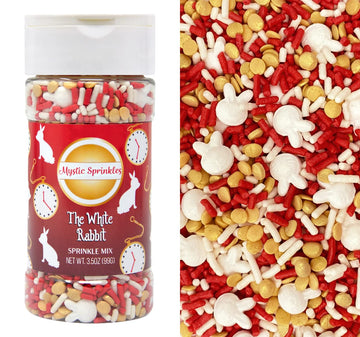 Mystic Sprinkles Wonderland Sprinkle Mixes (The White Rabbit Sprinkle Mix 3.5oz)