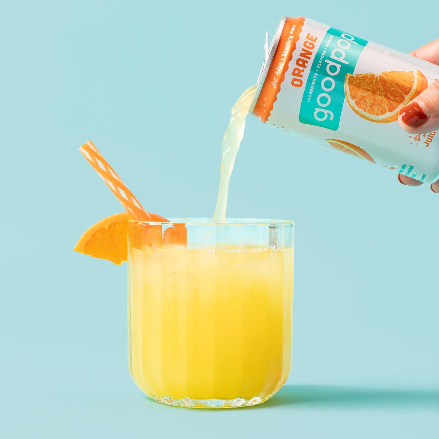 Goodpop Just Juice & Sparkling Water - 24 Pack - 7.5Oz - Orange