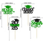 Gyufise Graduation Cupcake Toppers, 24 Pcs Green Glitter Picks for Class of 2025, Paper Decorations for Graduation Party Supplies