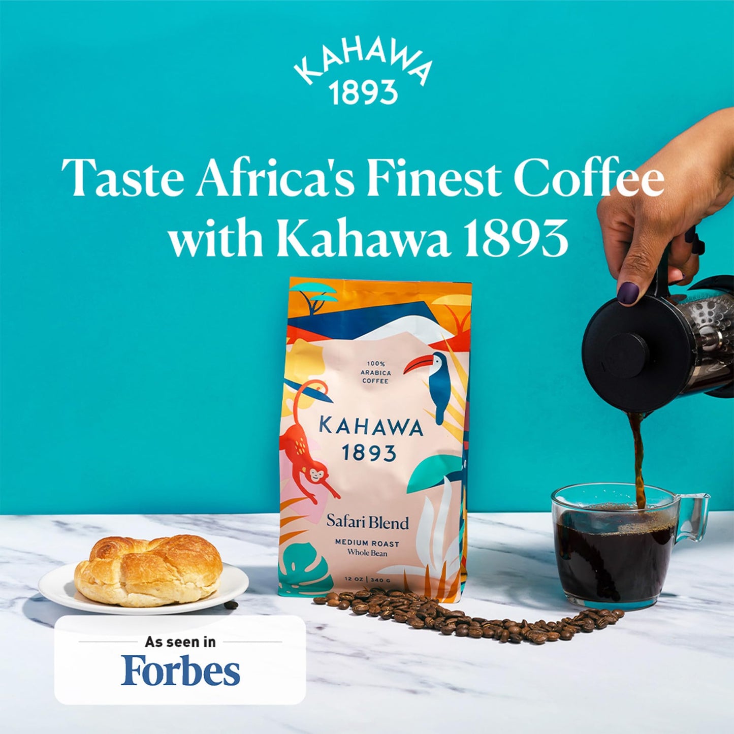 KAHAWA 1893 Whole Bean Coffee Combo Pack, Safari & Serengeti Blend, 12 Oz x 2, Ethically Sourced, High Antioxidants