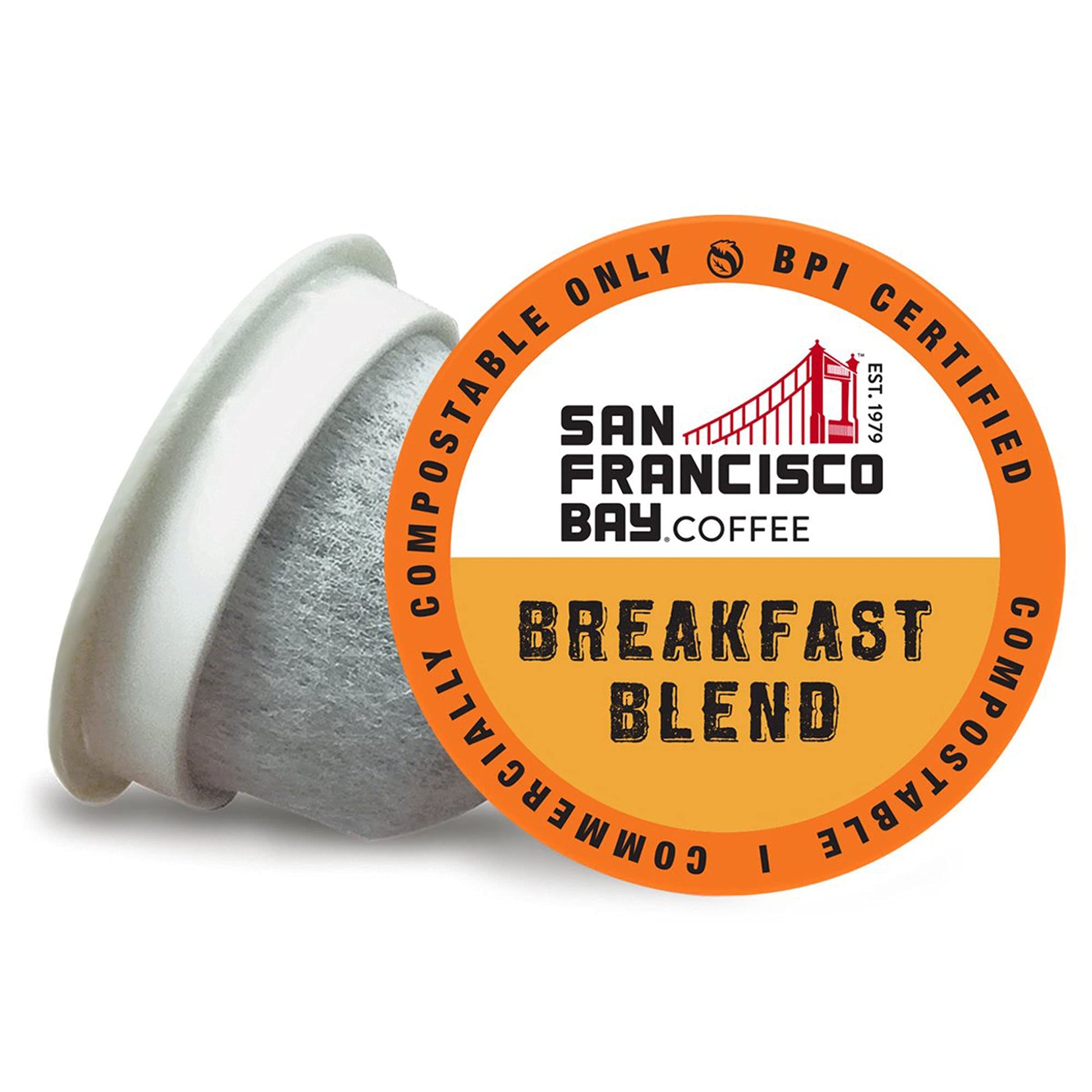 SF Bay Breakfast Blend Coffee  OneCup - 72 Count Compostable Coffee Pods - Medium Roast Arabica - Compatible with Most Keurig K-Cup malt-inspired