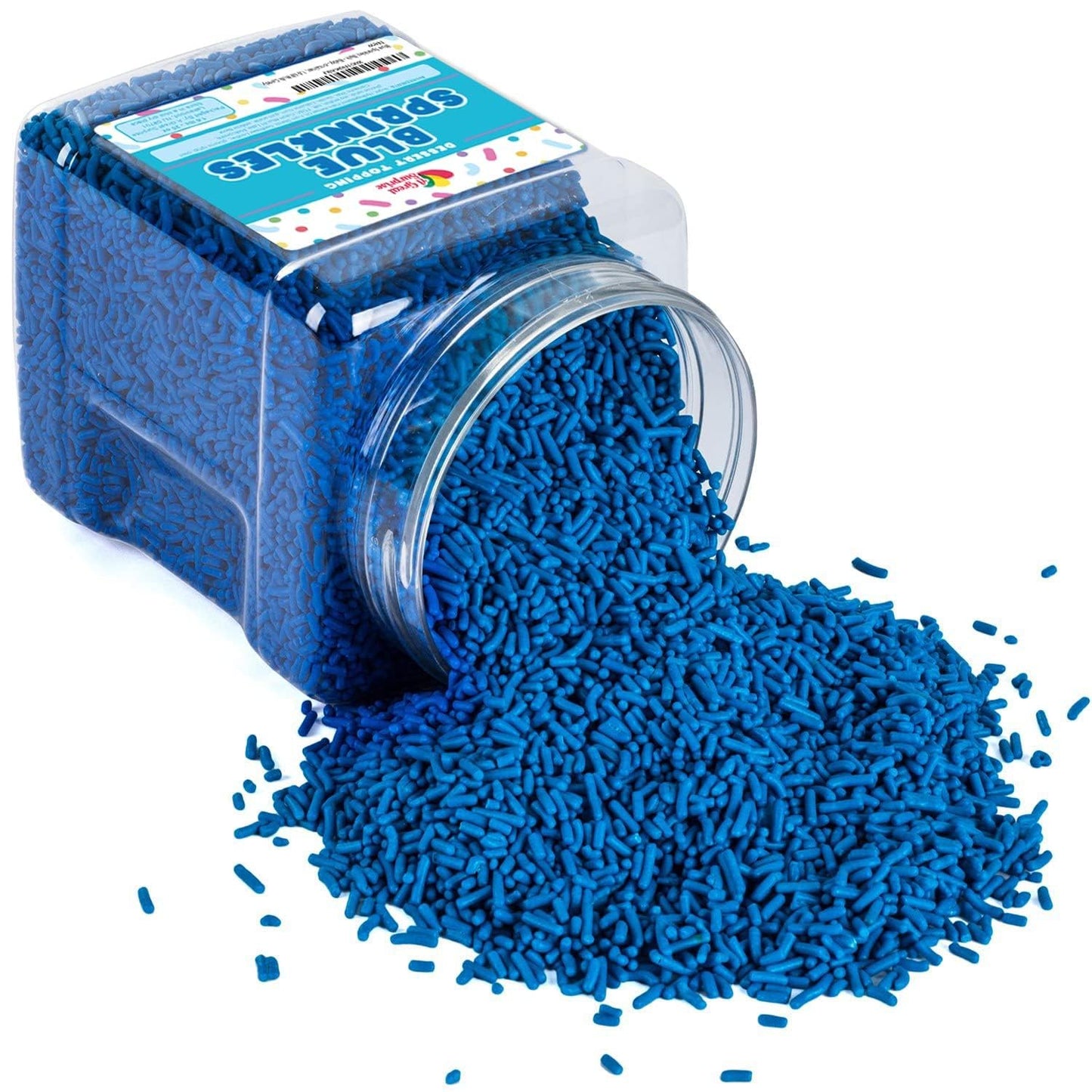 Blue Sprinkles Bulk - 1.6 Pounds - Royal Blue Jimmies - Blue Sprinkles For Baking - Dark Blue Baby Shower Sprinkles - For Ice Cream, Cake Decorating, Cupcakes, Cakepops - Blue Dessert Toppings