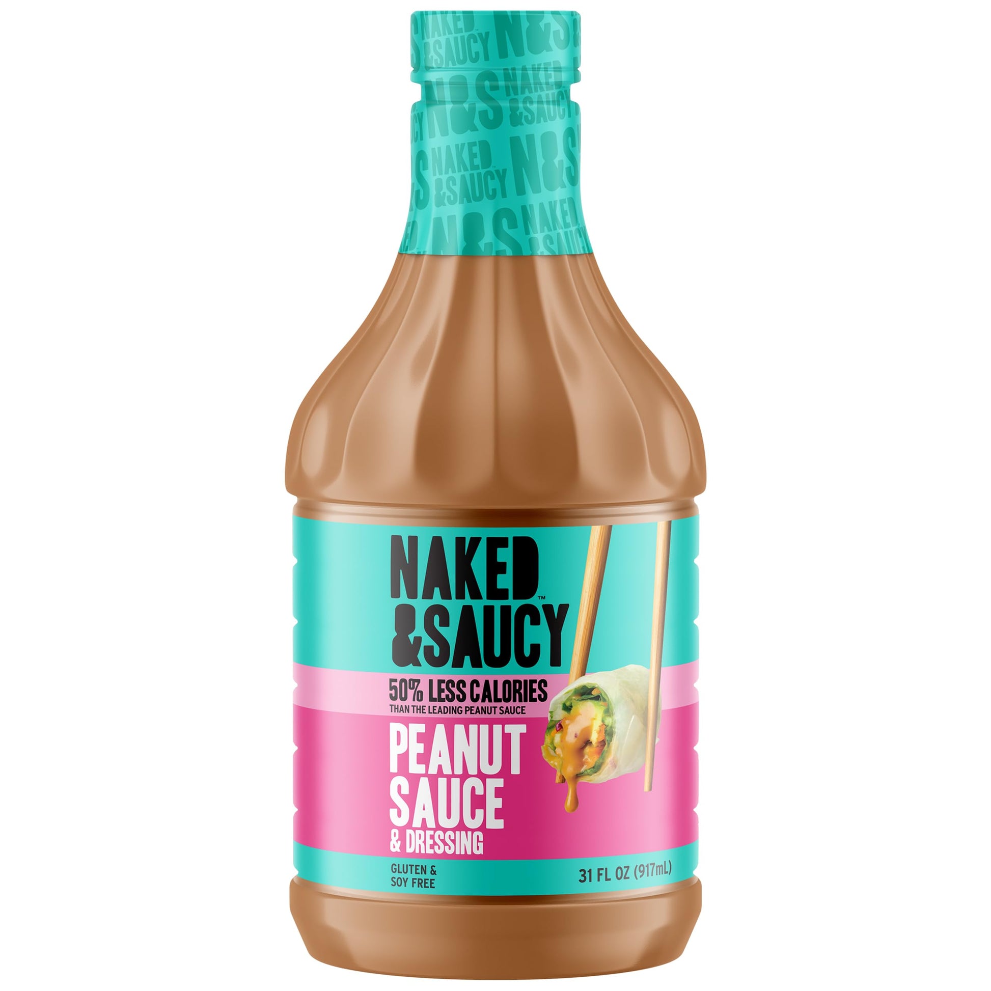 Naked & Saucy Low Sugar Peanut Sauce and Dressing, Gluten-Free, Soy-Free, Vegan, Paleo, 31 fl oz