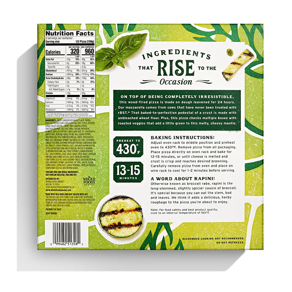 Whole Foods Market, Zucchini Rapini Pizza, 13.7 Ounce
