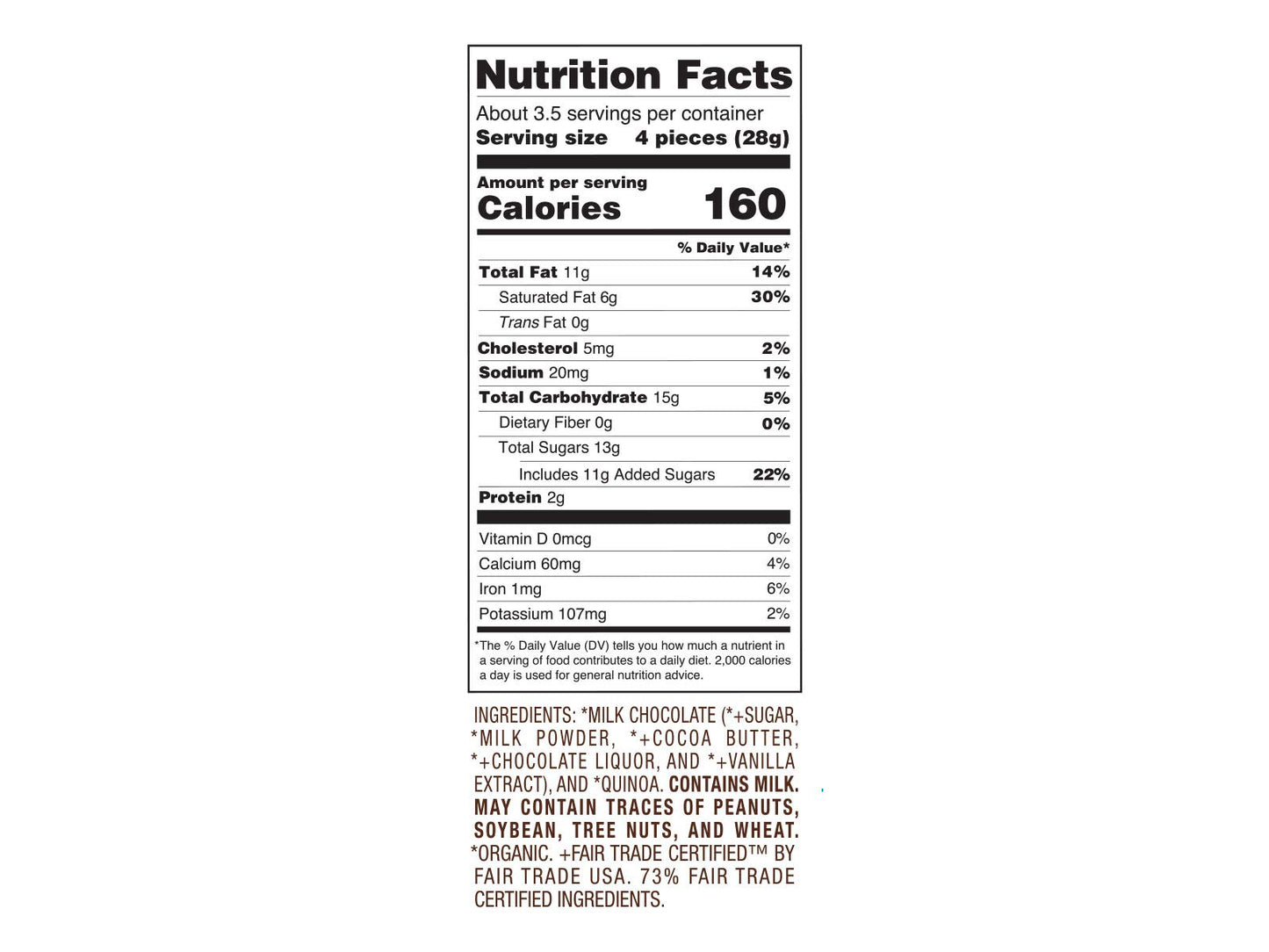 Lake Champlain Organic Milk Chocolate Quinoa Snack Bites, 15 Pieces, 3.5 Ounces
