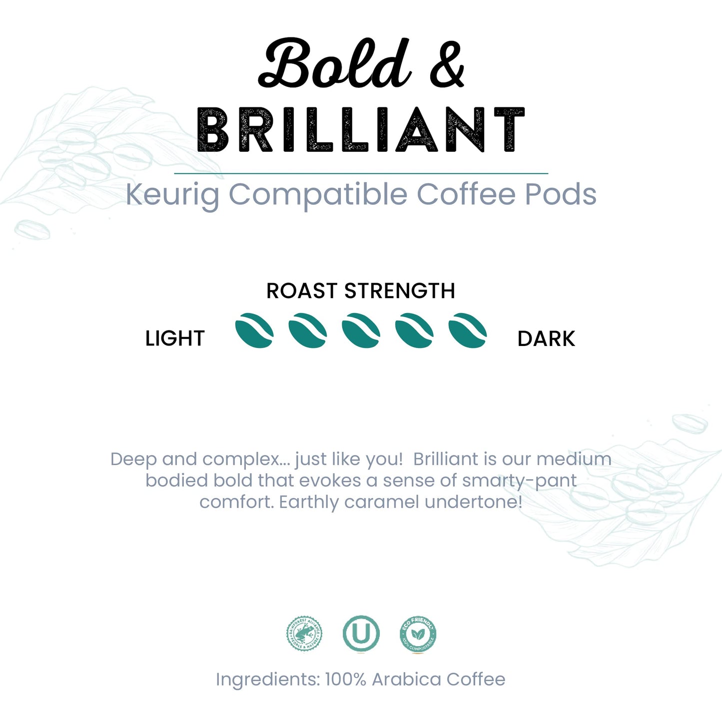 Tayst Coffee Pods, Bold & Brilliant Dark Roast, K Cups Compatible With Keurig Coffee Maker, Sustainable Single Serve, Pack Of 30