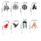 Arthsdite Cupcake Toppers 24Pcs Set, Black Eagle & Cobweb Design, Cardboard, Small, Wednesday Addams Theme