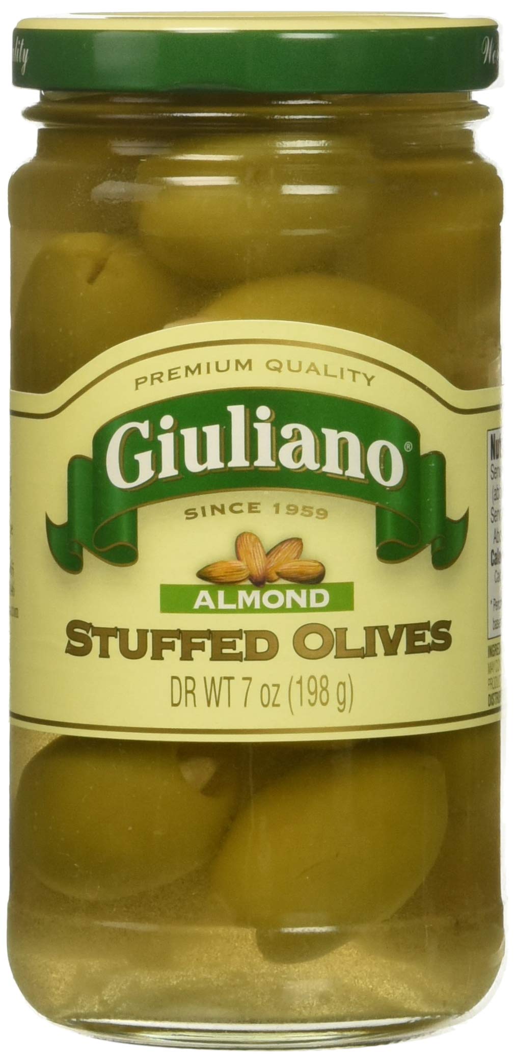 Giuliano Almond Stuffed Olives, 7 Ounce (Pack Of 6)