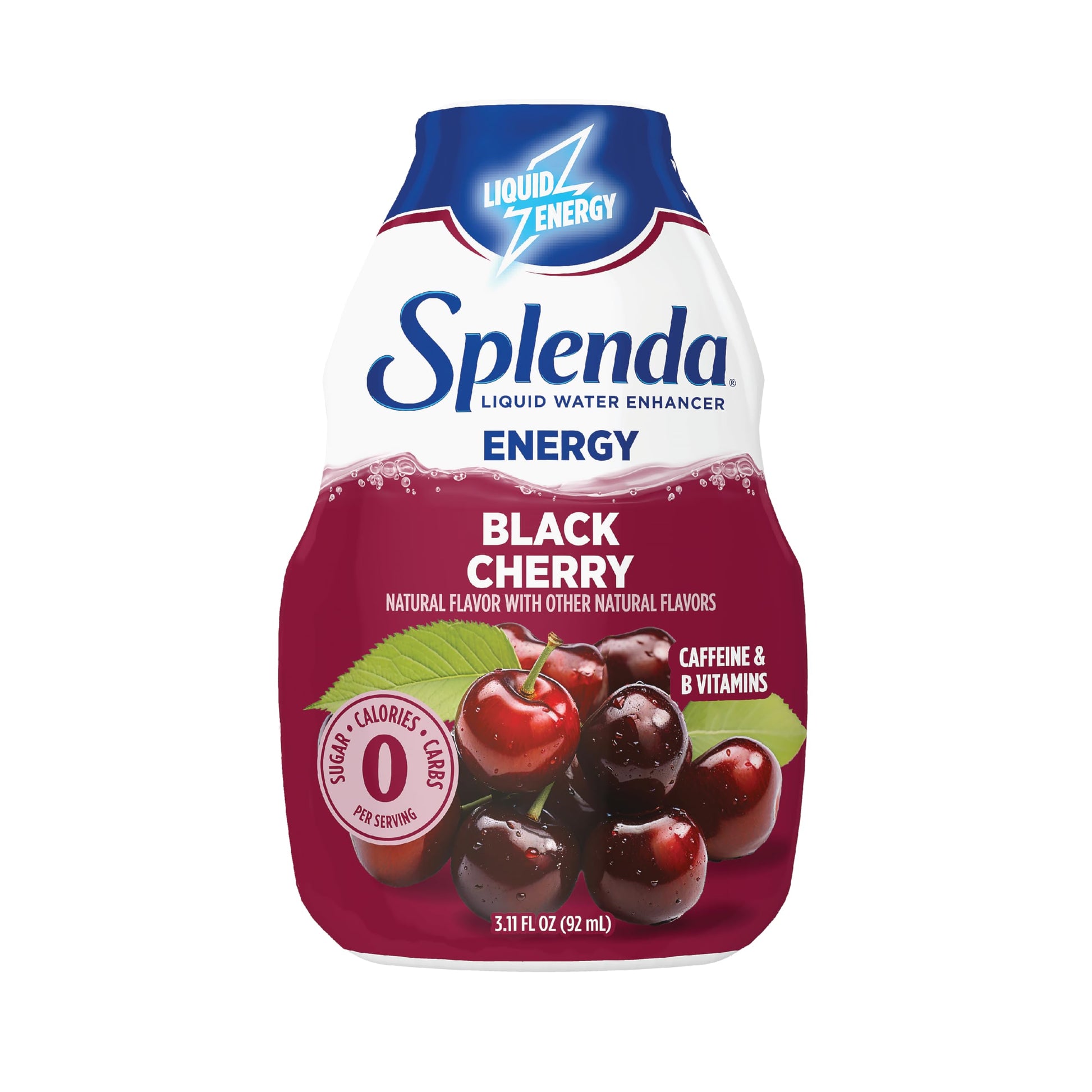 SPLENDA Energy Liquid Water Enhancer Drops, Sugar Free, Black Cherry, 3.11 Fl Oz