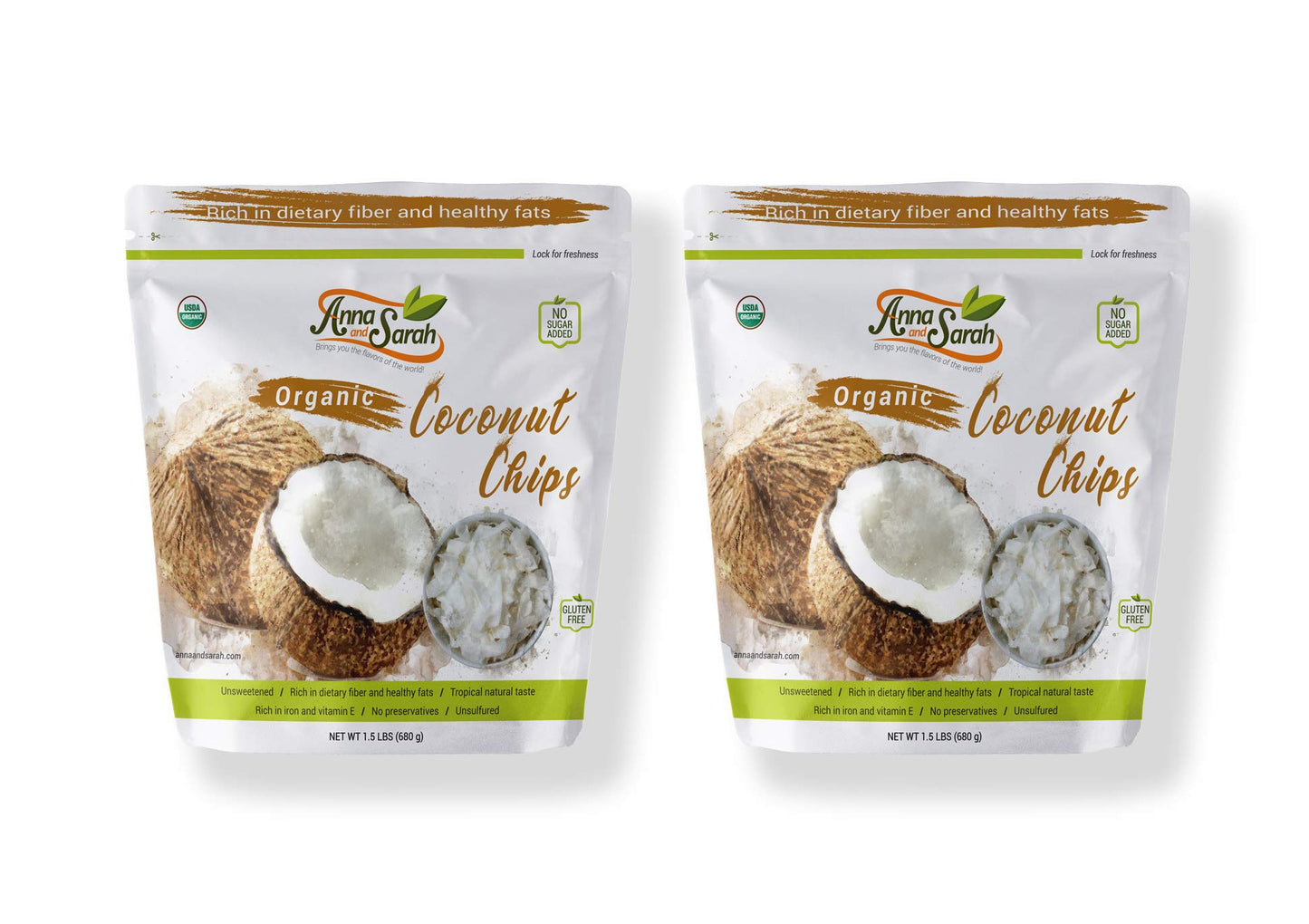Anna And Sarah Organic Coconut Chips In Resealable Bag, 3 Lbs