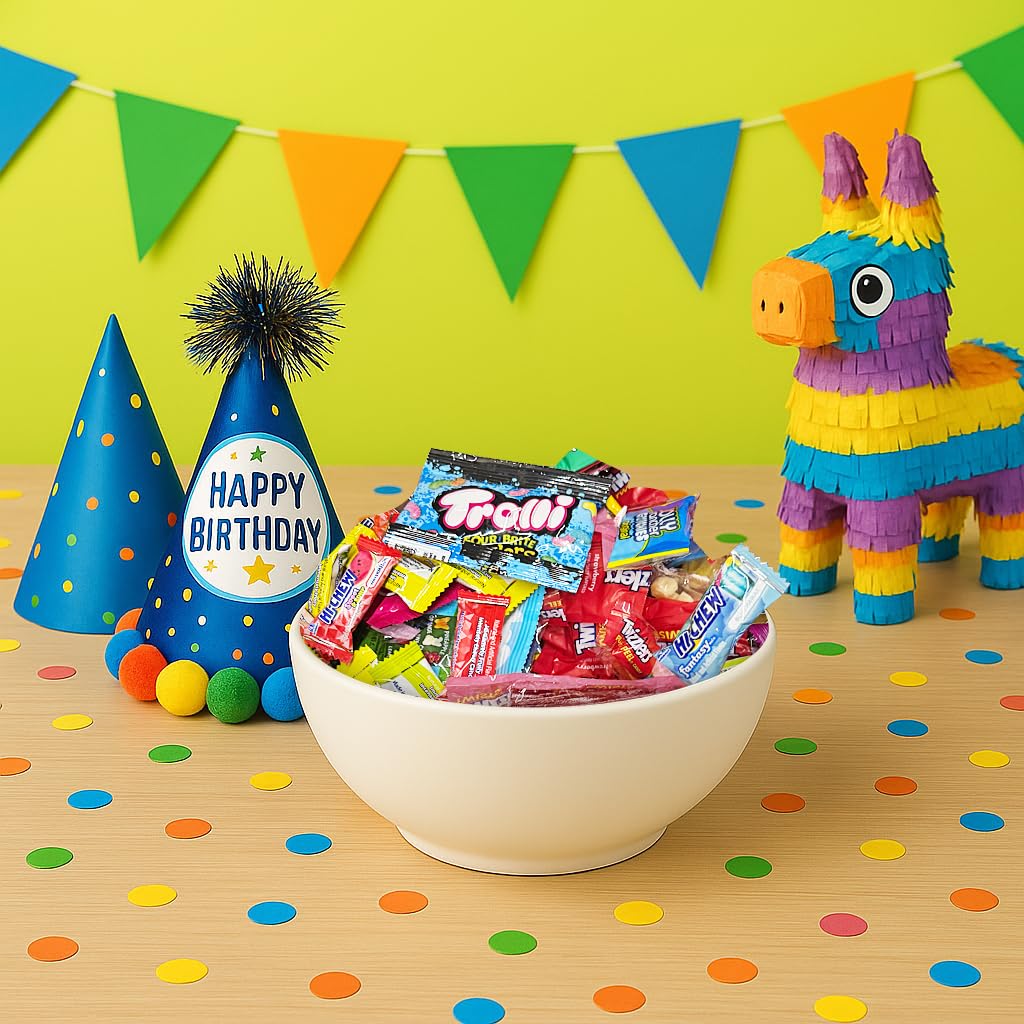 Bulk Candy Variety Pack  3 lb Individually Wrapped Hard & Chewy Assorted Sweets  Non-Chocolate Mix - Resealable Bag - Piata  Party Favor  Office Candy Bowl Refill