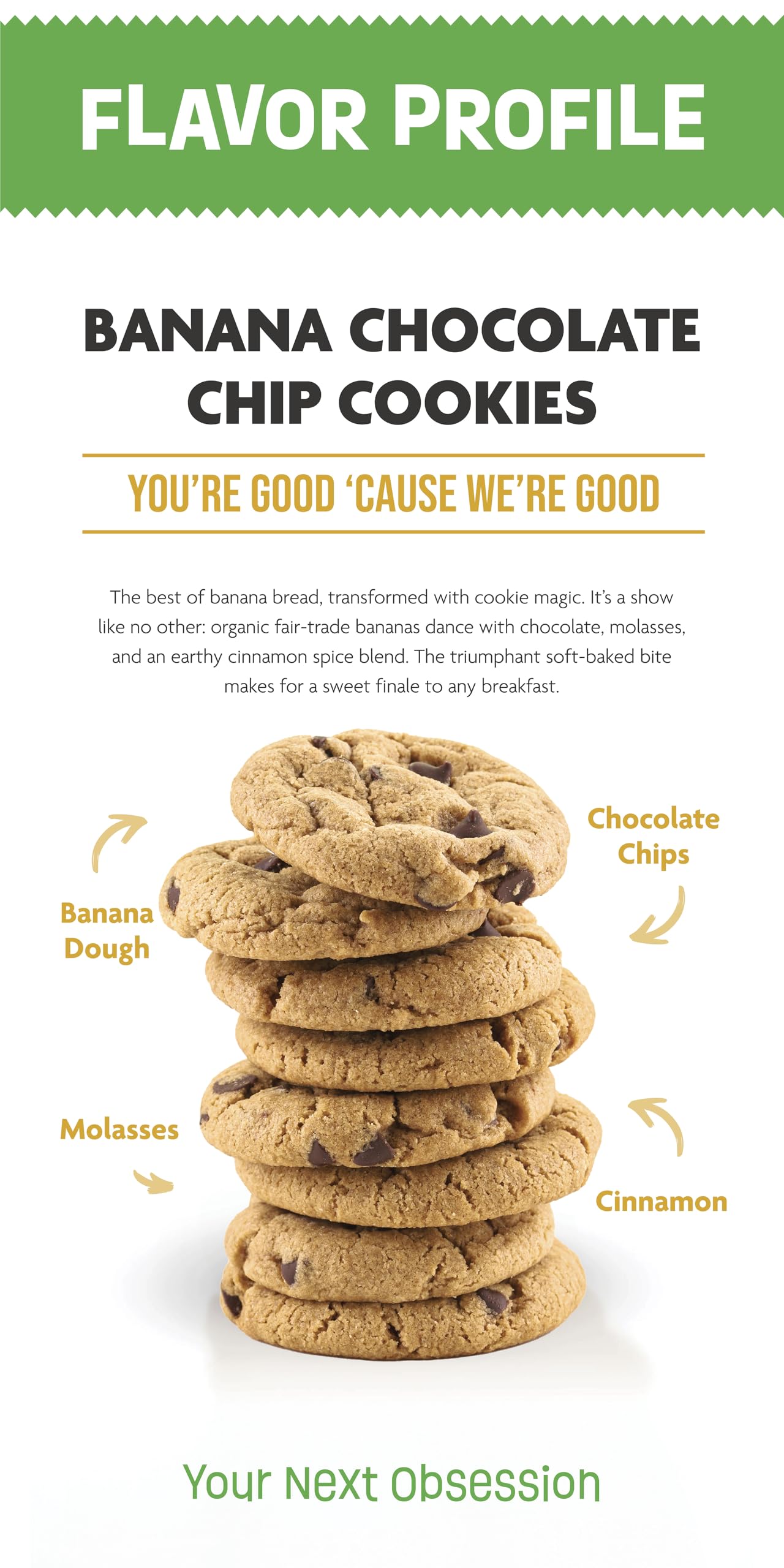 Vegan, Organic and Gluten Free Soft-Baked Banana Chocolate Chip Cookies by Steve & Andys, Non-GMO, Dairy Free, 5.5 oz (Pack of 1