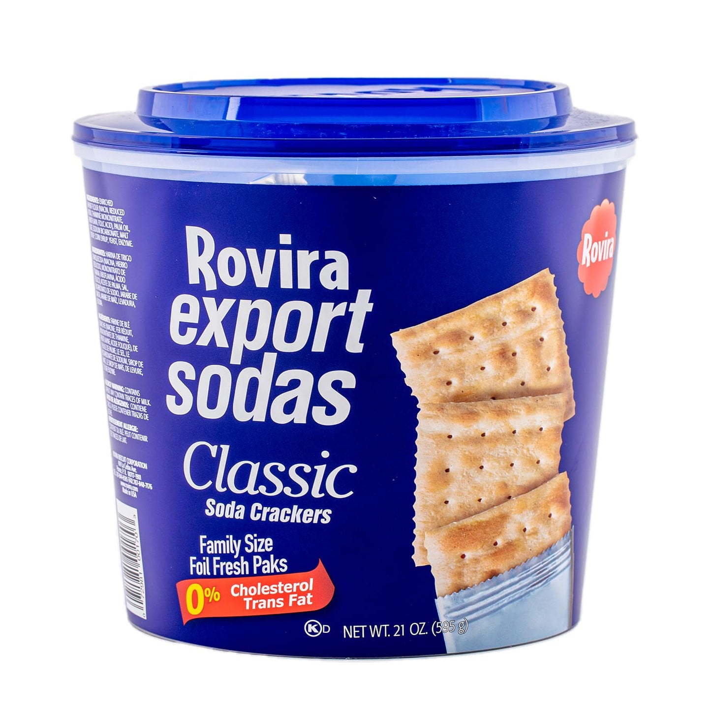Rovira Soda Crackers - Snack Size 21 oz. Bucket - Perfect with Tuna Fish Dip or Guava Preserves