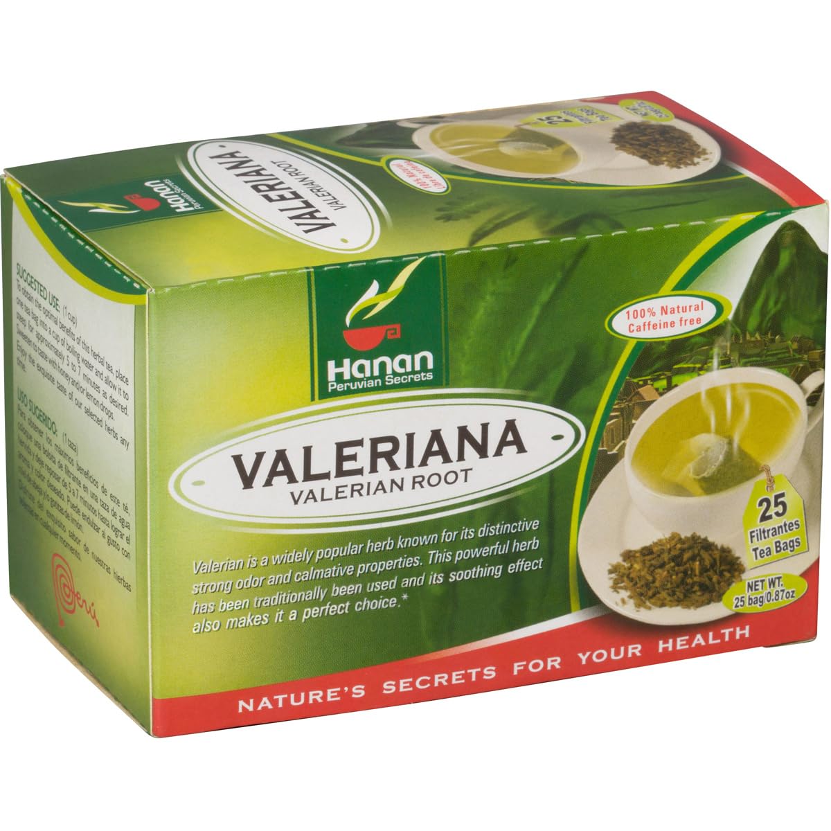 Hanan Valerian Root Tea 25 Teabags Valeriana Raiz Herb From Peru - Pack Of 1