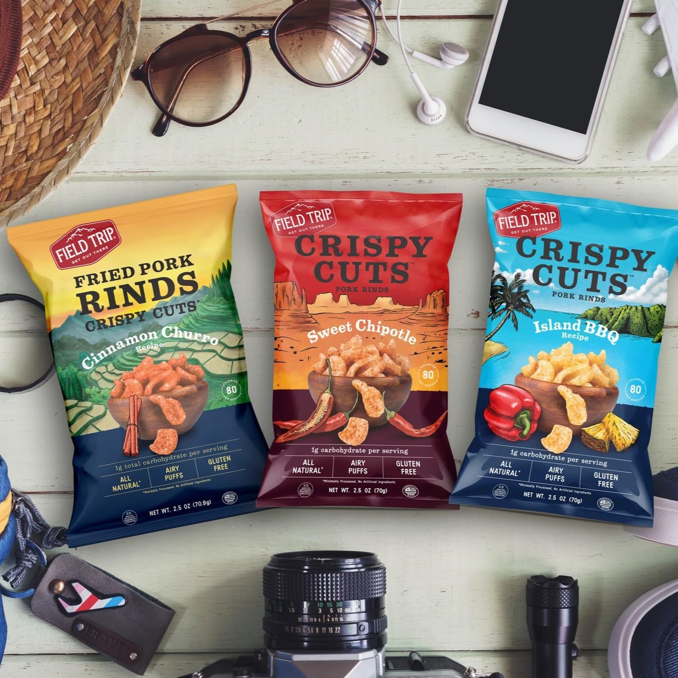 Field Trip Gluten Free Pork Rinds, Paleo And Keto Friendly Airy Puffs, Crunchy High Protein Snacks, Low Carb Snack From Back Pork Skins, 1Oz Bag, 6 Pack, Sweet Chipotle, Holiday & Christmas Gift Item
