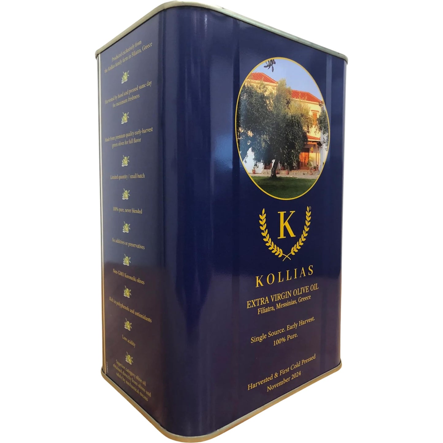 Kollias Extra Virgin Olive Oil, Early Harvest, 3L, Green
