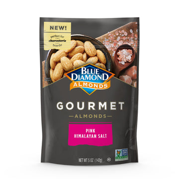 Blue Diamond Almonds, Gourmet Specialty Pink Himalayan Rock Salt Flavored Classic Snack Nuts Perfect for Charcuterie, Holidays, 