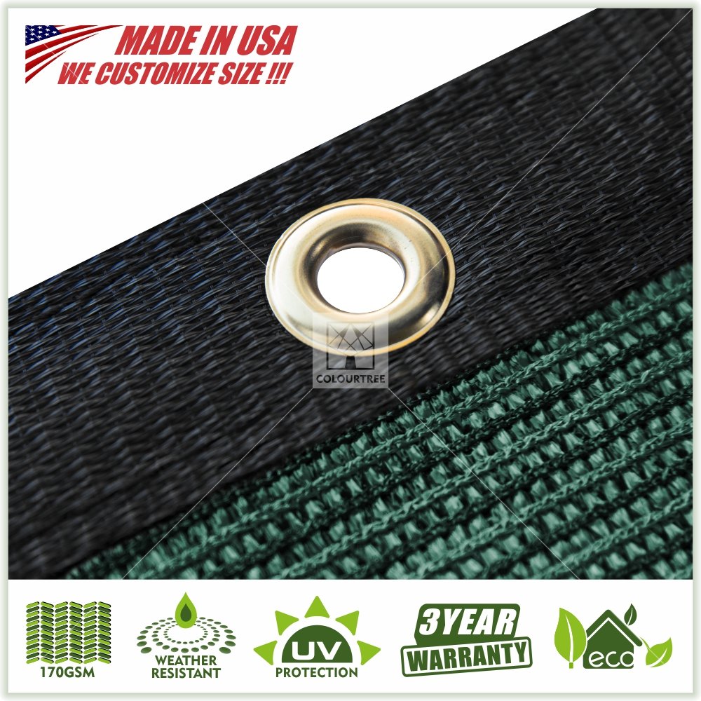 Colourtree Customized Size Fence Screen Privacy Screen Green 5 X 195 - Commercial Grade 170 Gsm - Heavy Duty - 3 Years Warranty