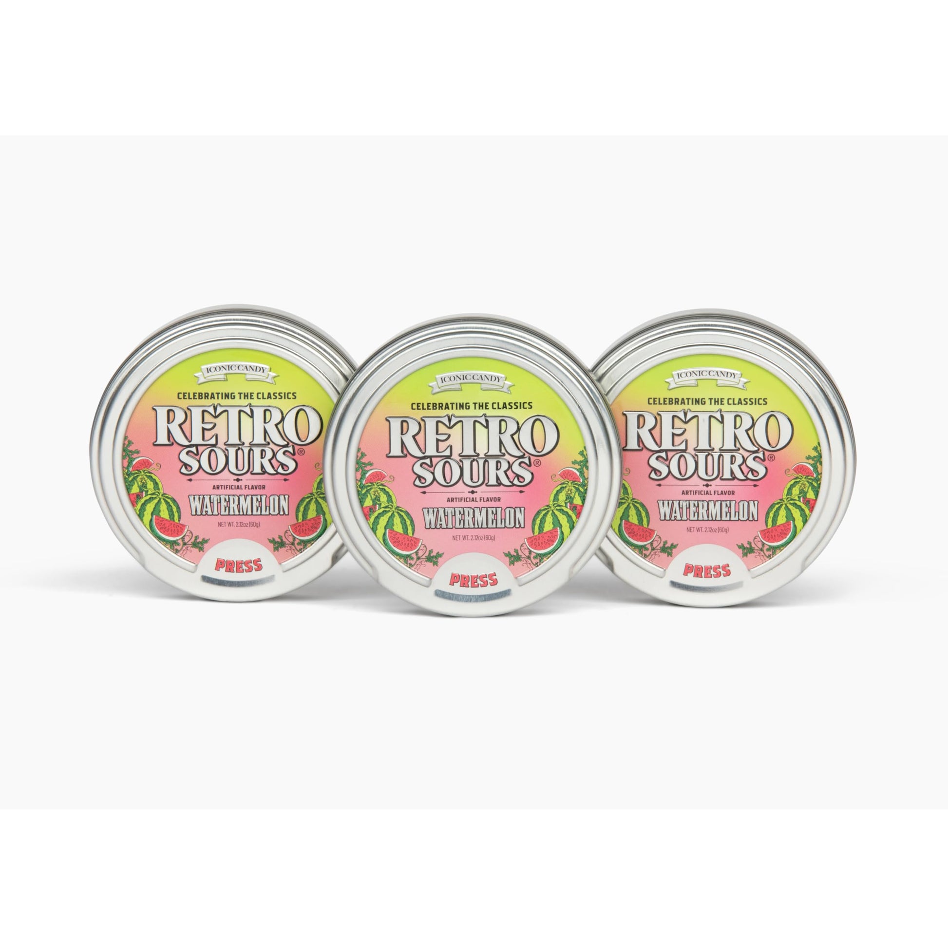 Retro Sours | Hard Tangy Candy | Brought To You By Iconic Candy (3, Watermelon)