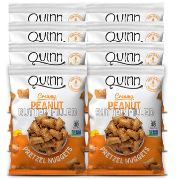 Quinn Gluten Free Peanut Butter Filled Pretzel Nuggets - Made With Real Ingredients, Whole Grain Sorghum, Sea Salt, Vegan, Dairy