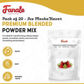 Fanale Premium Ice Mocha Bubble Tea Flavoring Powder | Perfect For Baking, Smoothies, Desserts And Drinks | Instant Flavoring Po