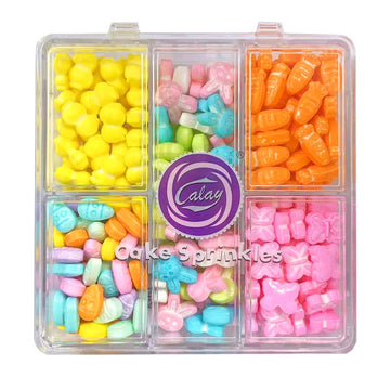 Sentovac Easter Sprinkles Bunny Carrot Eggs Butterfly Mix Edible Spring Sprinkle for Cake Decorating Candy Cupcake Cake Topper C