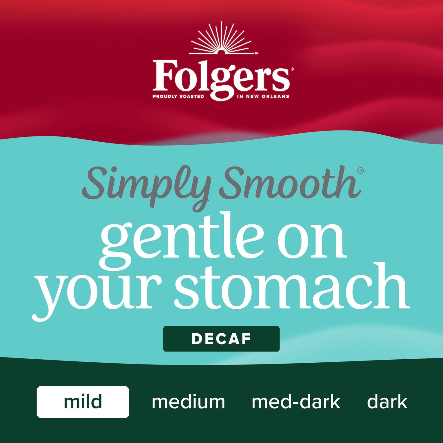 Folgers Simply Smooth Decaf Mild Roast Ground Coffee, 23 Ounces (Pack of 6)