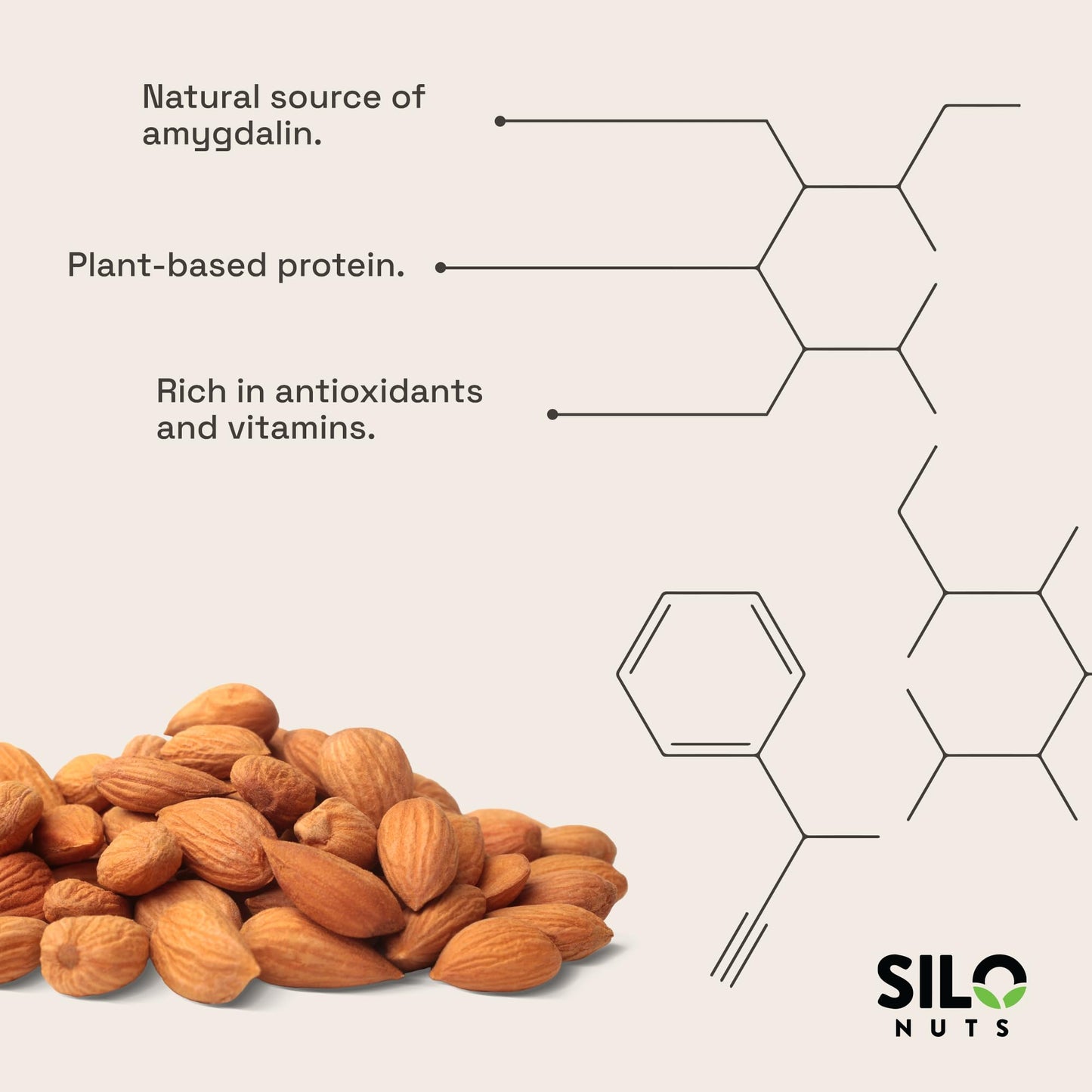 SILO Nuts Organic Bitter Apricot Kernels - 16 oz USDA Certified Organic Bitter Apricot Seeds - Natural & Non-GMO  enhanced Quality Kernals  No Sulfur or Additives