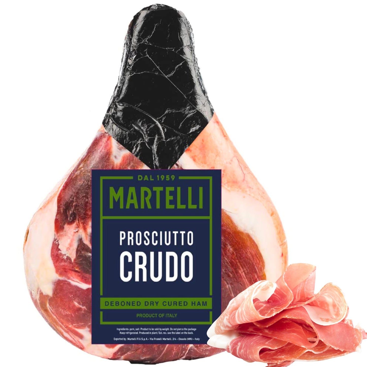 Boneless Dry-Cured Ham (approx 16lb) - Italian Prosciutto Aged 14 Months, Whole Ham Naturally Cured, Sweet and Delicate Flavor -