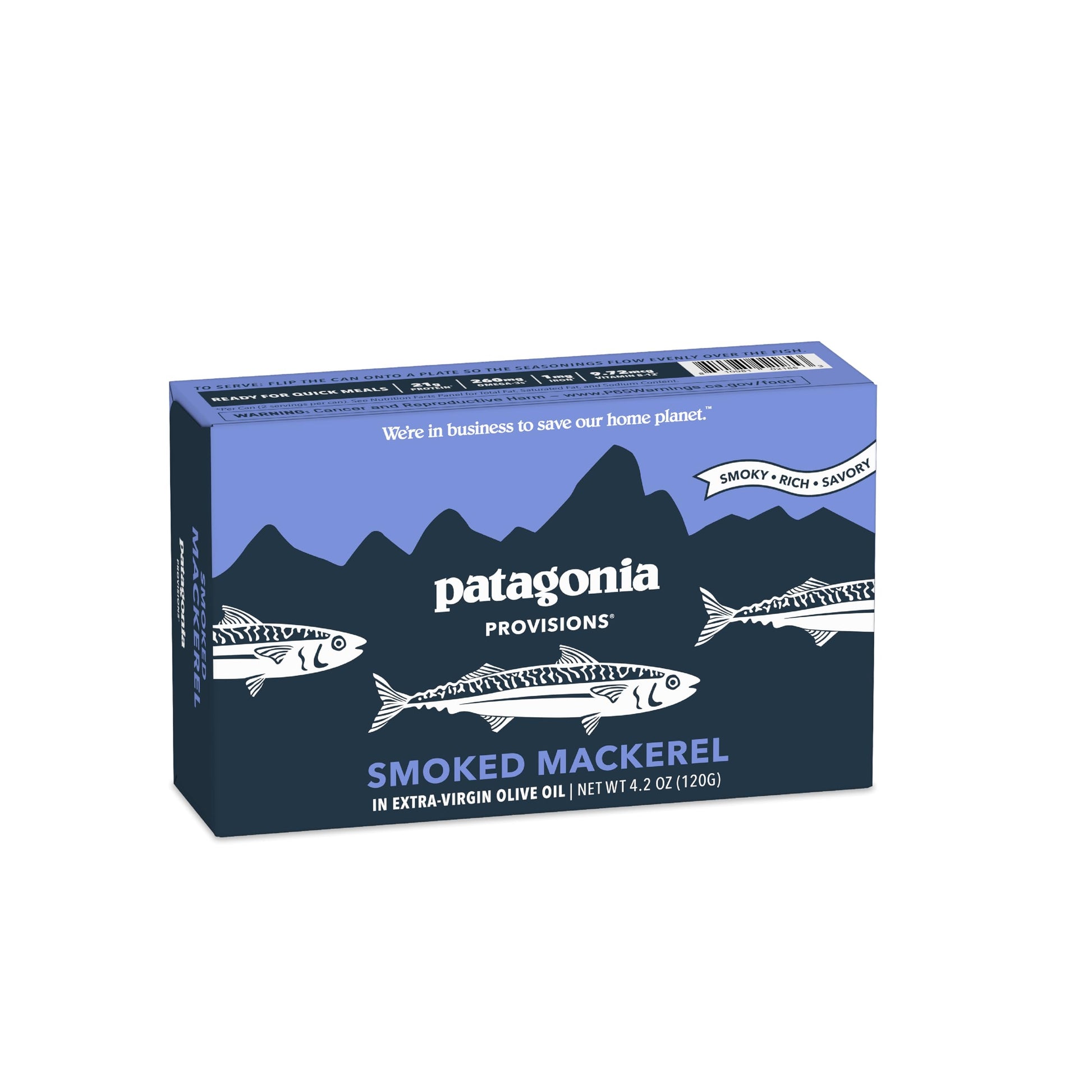 Patagonia Provisions Smoked Wild Mackerel, 22g Protein, Gluten Free, Pack of 1 (4.2 Ounce), Gray, Model 0810981021853