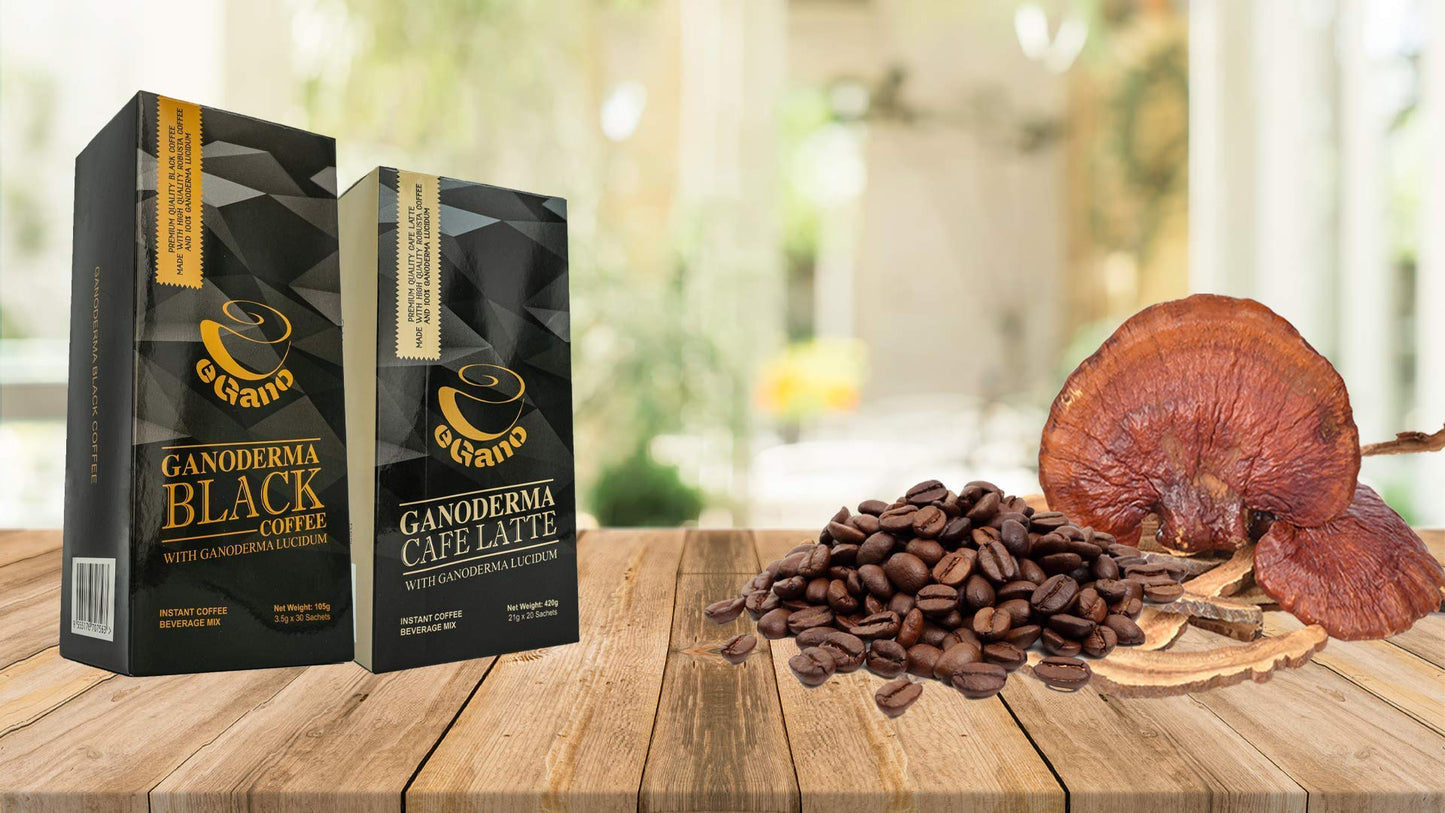 2 Boxes Egano Premium Ganoderma Cafe Latte Instant Coffee With Ganoderma Lucidum Extract (21G X 20 Sachets / Box)