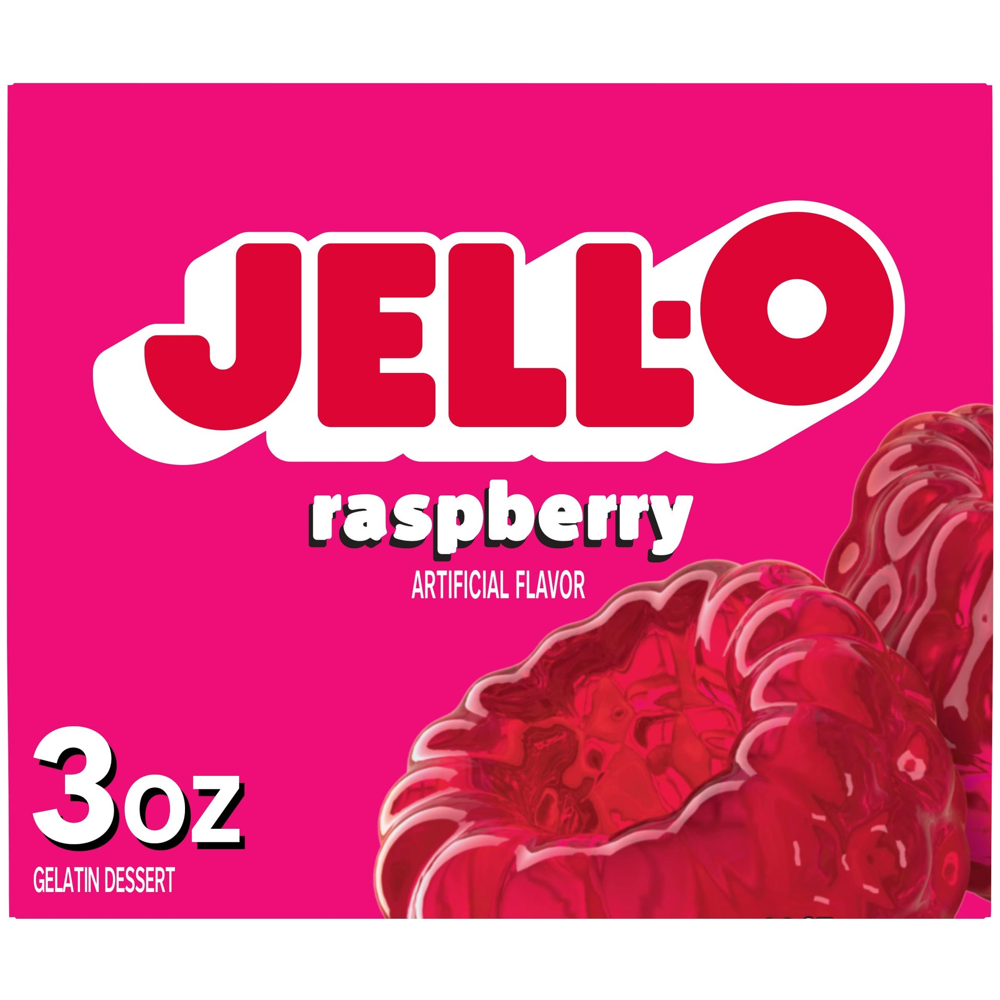Jell-O Gelatin Dessert, Raspberry, 3-Ounce Boxes, Pack of 24, Model 4300020072
