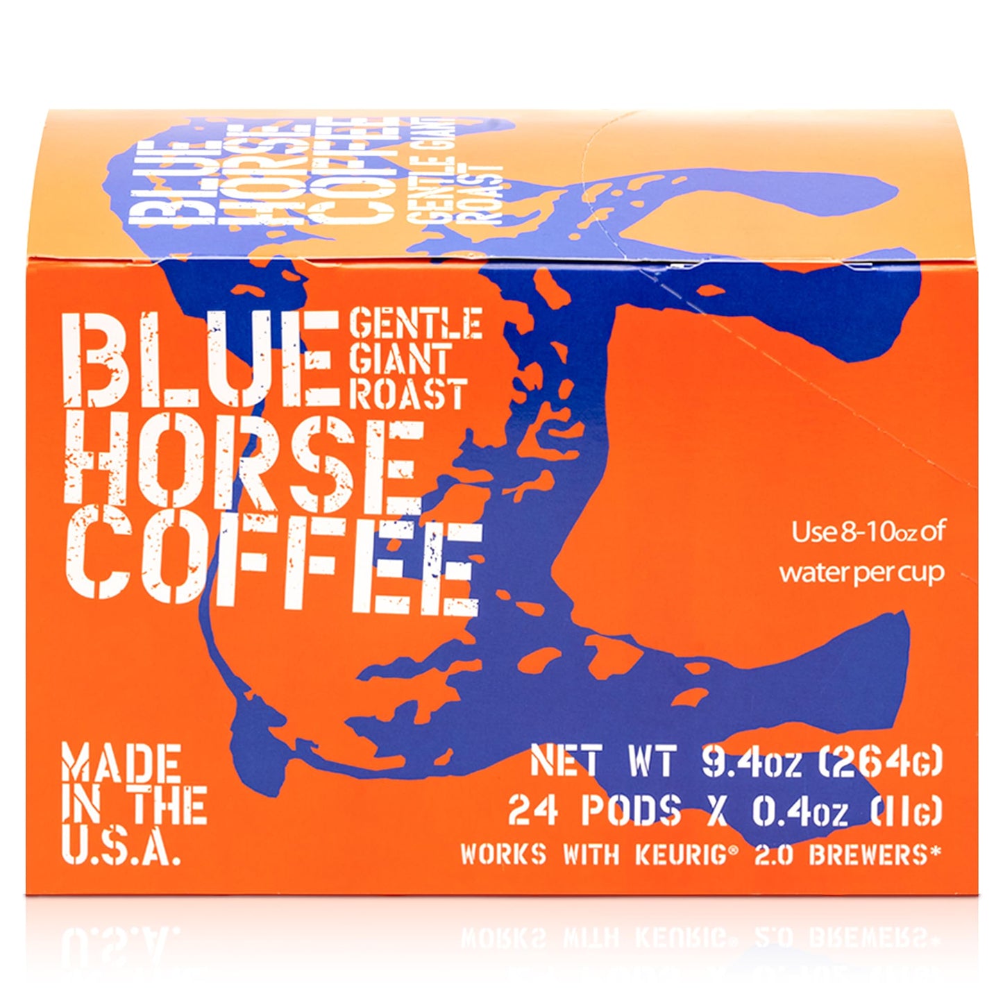 Blue Horse Coffee Pods, Medium Roast, 24ct Single Serve, Compatible with K Cups 2.0, 100% Arabica Beans, Bold & Aromatic Flavor