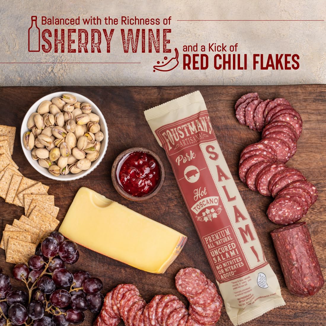 Foustmans Artisanal Salami Nitrate-Free Naturally Cured (Pack Of 3) (Hot Toscano)