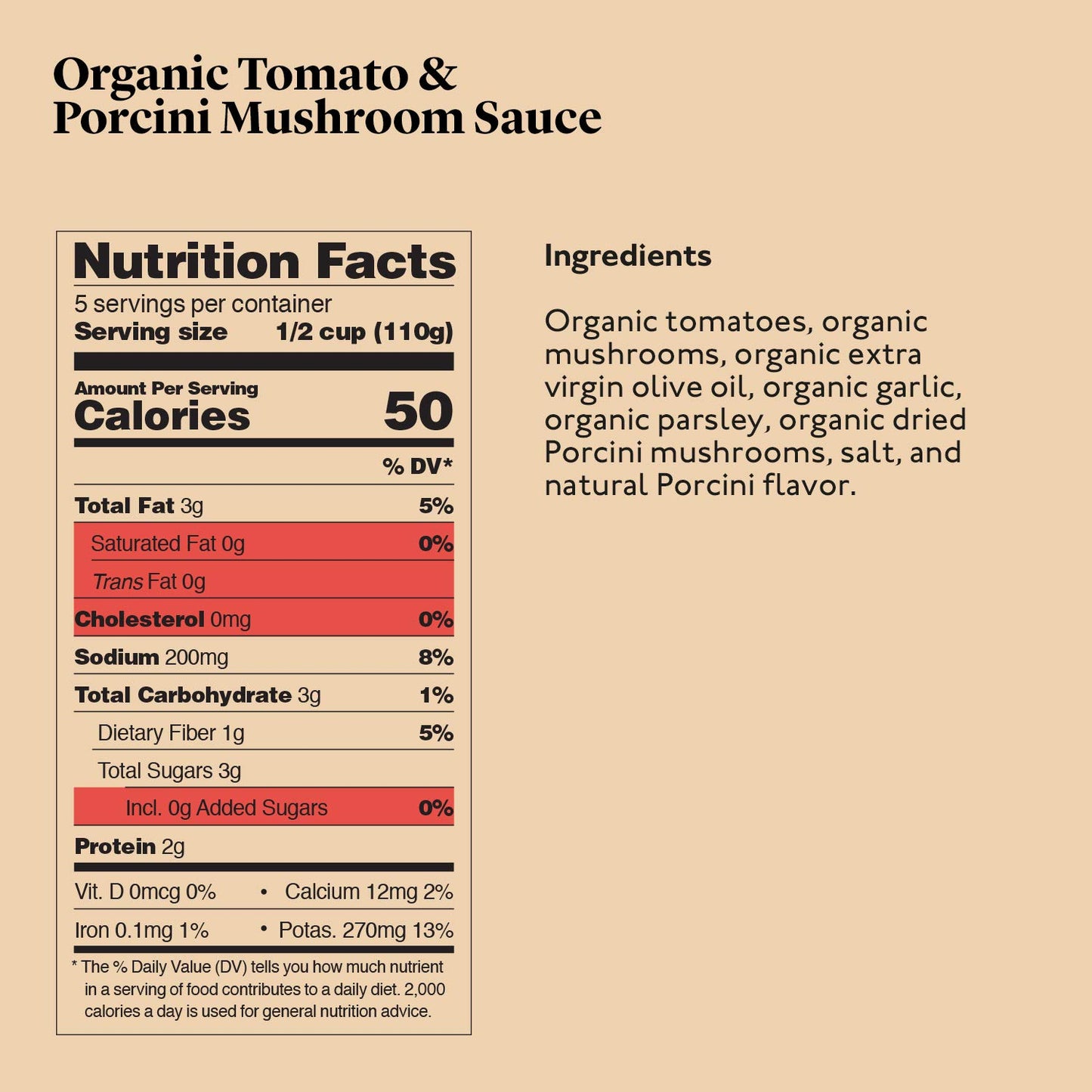 Delicious & Sons - Organic Italian Tomato & Porcini Mushroon Pasta Sauce 18.70 Oz (Pack Of 3)- Non-Gmo - Gluten-Free - Vegetaria