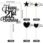 HOGRTi 21st Birthday Cake Decorations Set, Black Series, Includes 21 Cake Candles and Happy Birthday Toppers