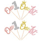 24 Pcs One Cupcake Toppers Glitter Crown One 1St Birthday Cupcake Picks Number 1 One Cake Picks For Baby Shower Kids First Birth