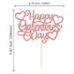 1Pc Happy Valentine's Day Cake Topper Rose Gold Glitter Valentine's Day Cake Topper Decorations for Valentine's Day Theme Weddin