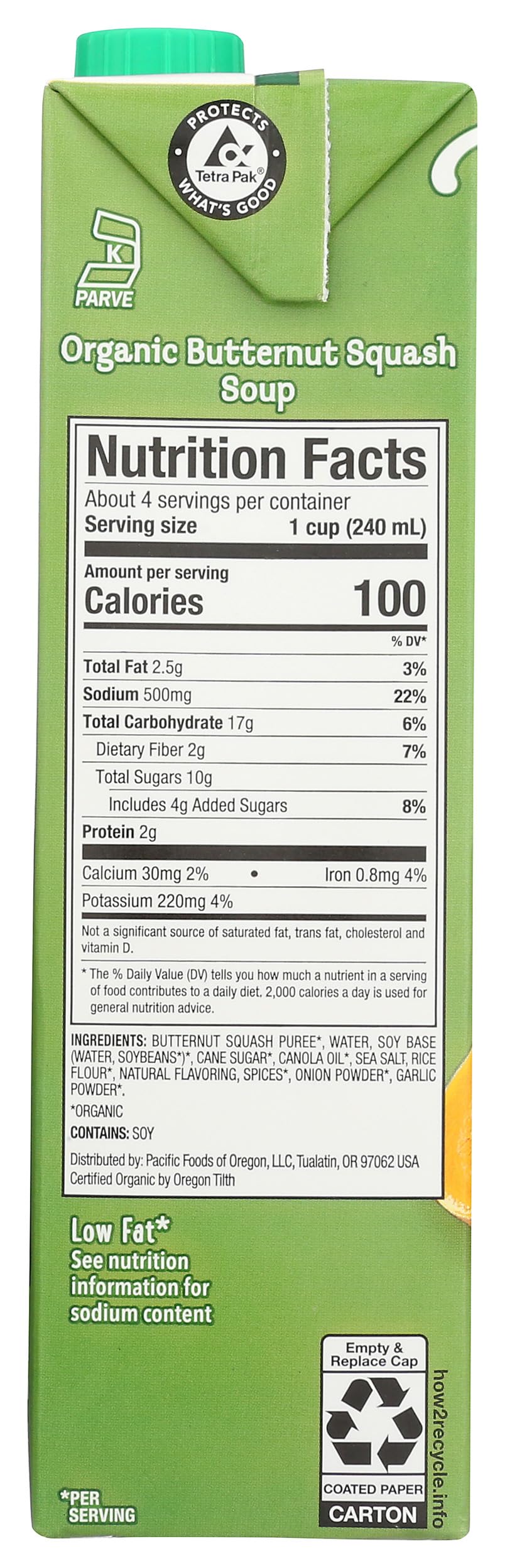 Pacific Foods Organic Creamy Butternut Squash Soup, 32 fl oz